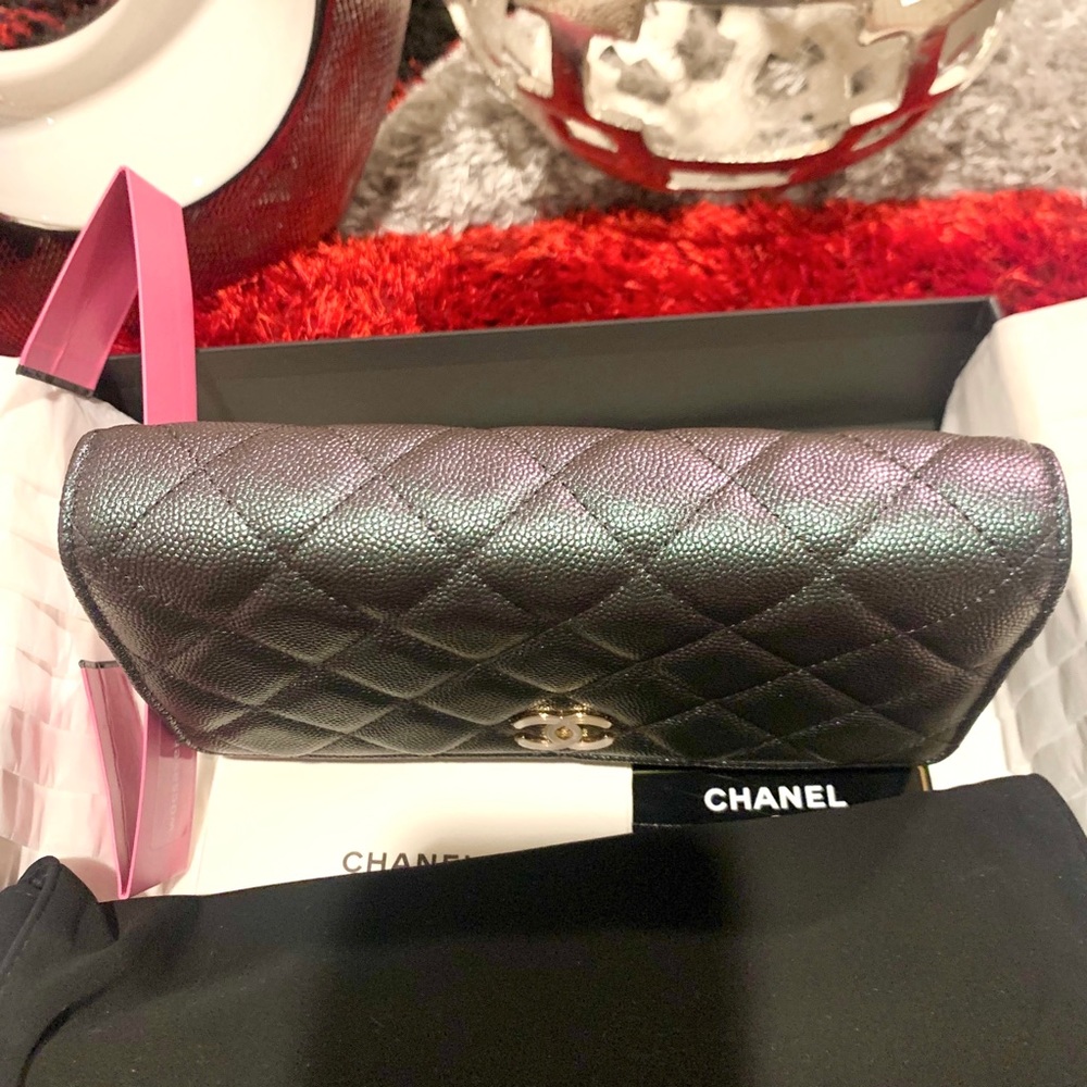 😍❤️🆕CHANEL WOC Wallet on chain Iridescent Large pearl Caviar Leather Bag - Picture 17 of 17
